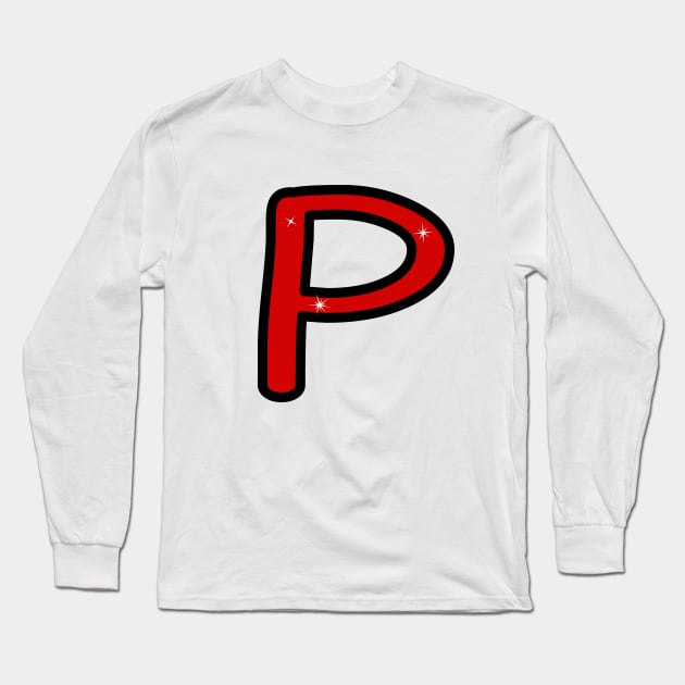 Letter P. Name with letter P. Personalized gift. Abbreviation. Abbreviation. Lettering Long Sleeve T-Shirt by grafinya